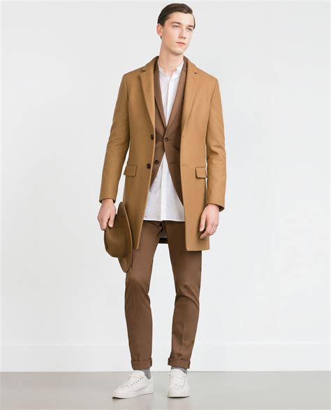 zara camel coat men's.